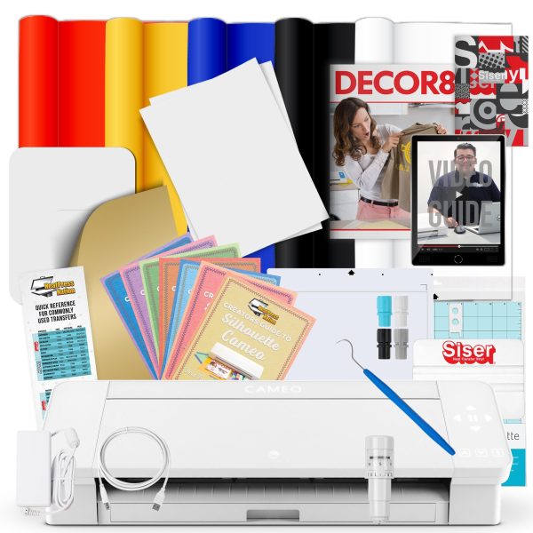 Silhouette Cameo 4 Siser Easyweed HTV and Heat Transfer Paper Bundle Hot on Sale